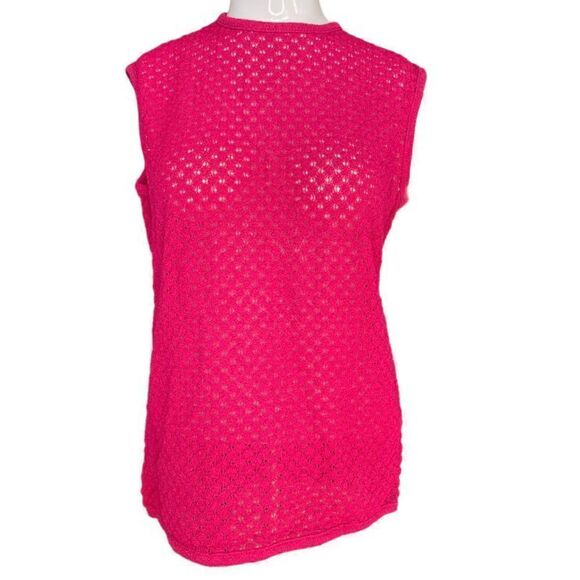 Vintage Fuchsia size medium crochet top with zipper back - Picture 1 of 8